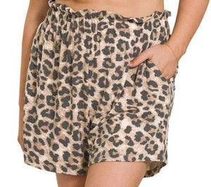 Shorts: Brown Leopard