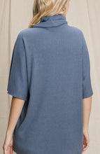 Load image into Gallery viewer, Soft Blue Mock turtleneck top