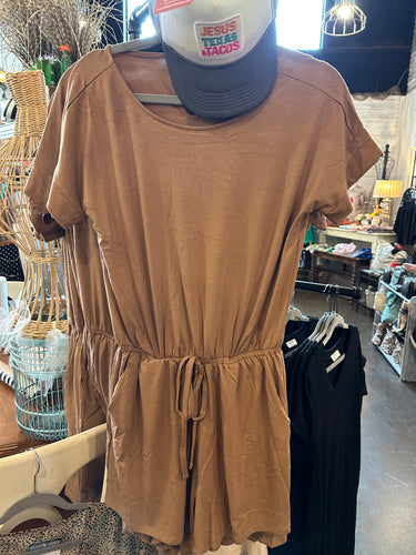 Romper: Brown Shorts